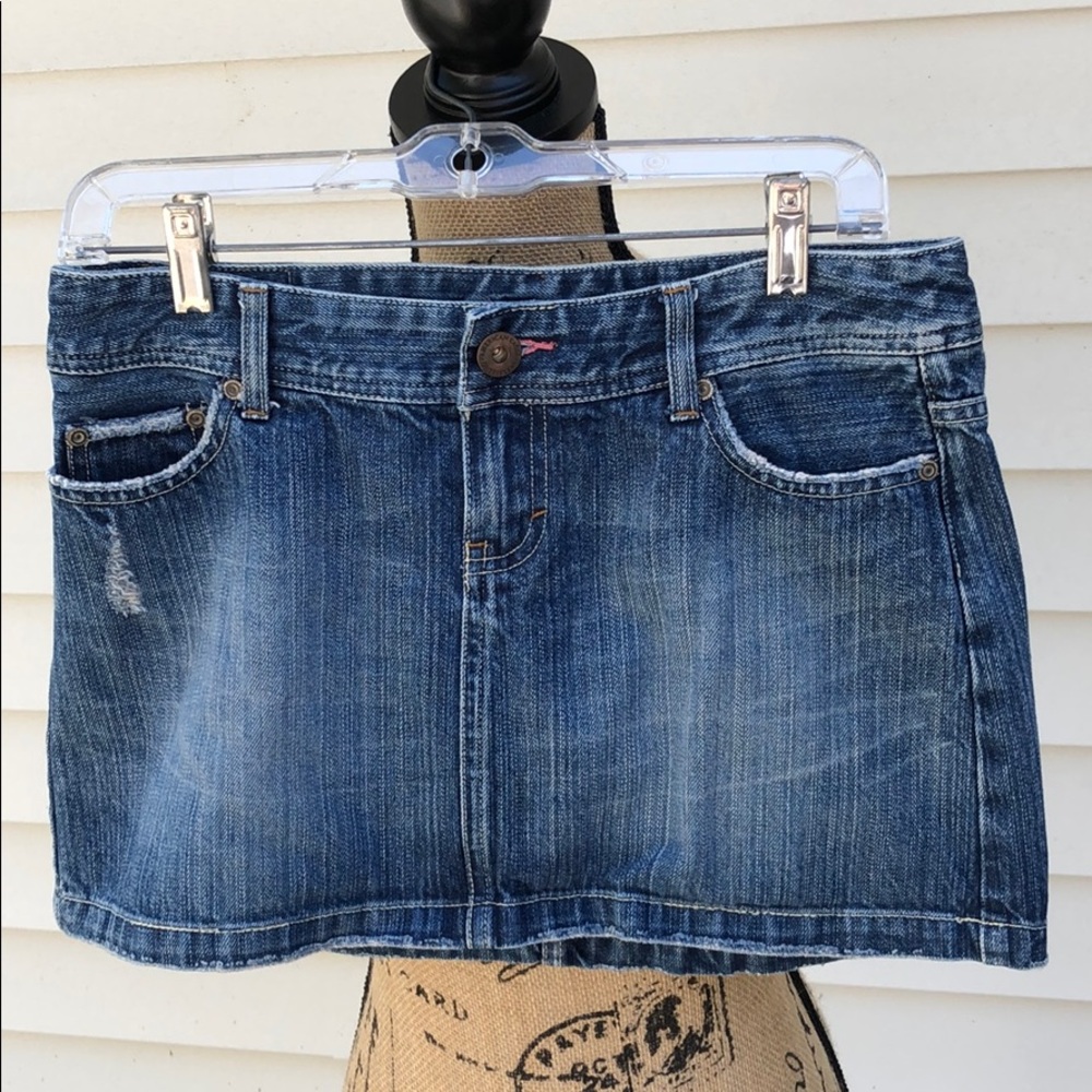 American Eagle vintage distressed denim mini skirt